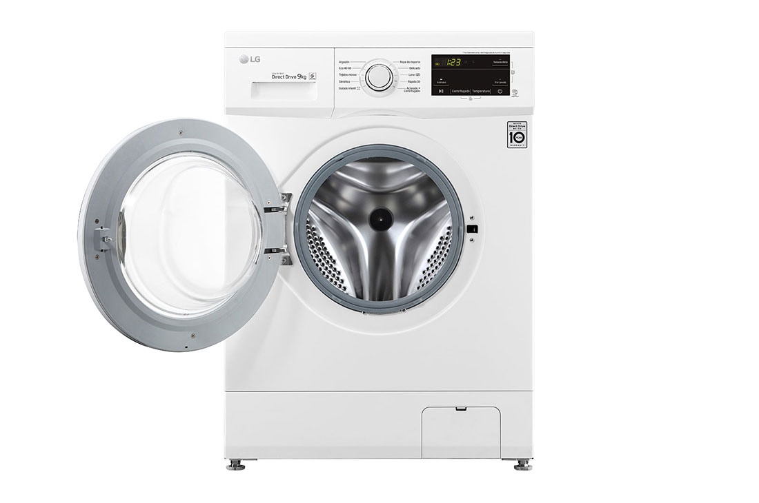Máquina de lavar roupa LG F4J3VY3W, 9 kg, eficiência energética D, 1400 r.p.m., Inverter Direct Drive™, Steam™, branco